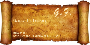 Gass Filemon névjegykártya